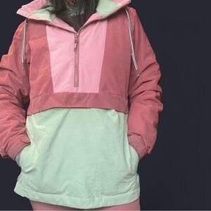 Protest Women's Pink and Green Ski Jacket